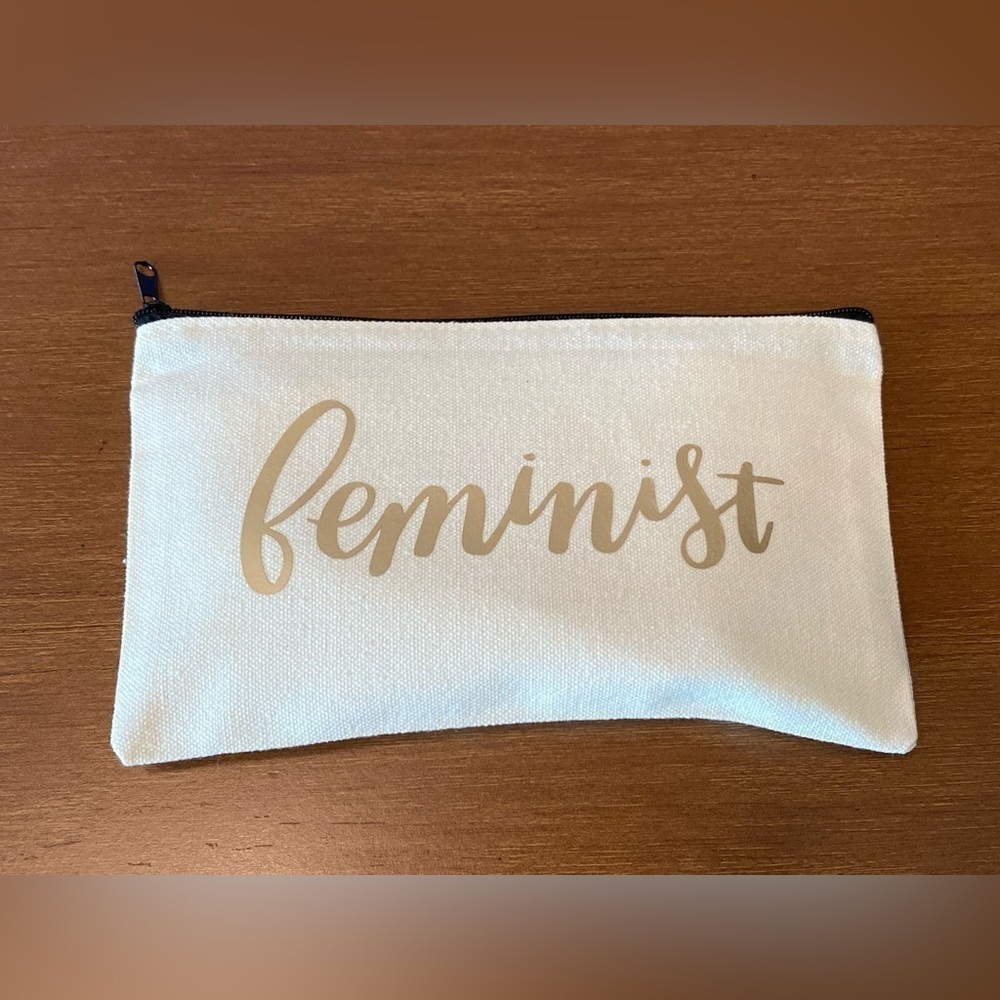 Feminist Zipper Pouch- Cosmetic Bag- Period Pouch- Pencil Case - Picture 3 of 5